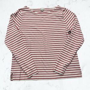 J. Crew Red and Cream Striped Shirt